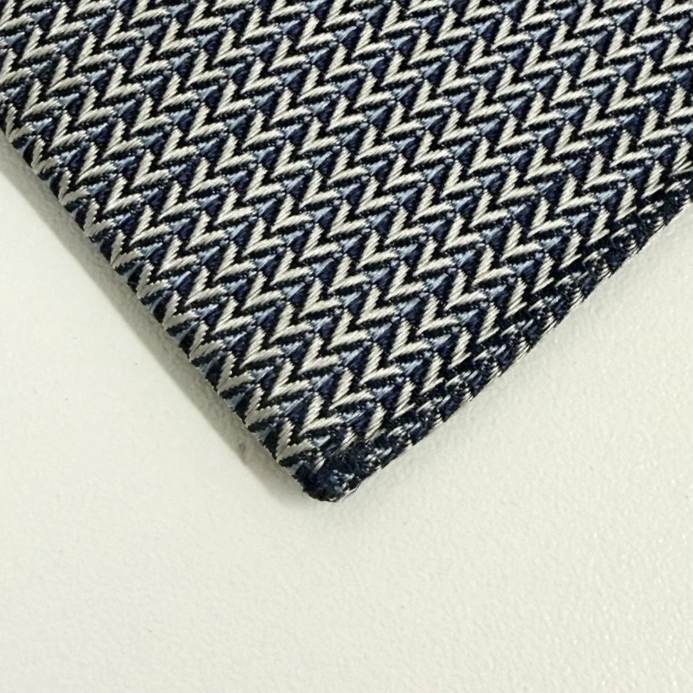 Louis Vuitton Men's Recent Tie Blue/Silver Geometric LV Monogram Silk 3 1/8